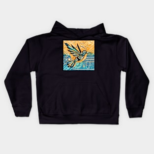 Steampunk Hummingbird Art Deco Style Kids Hoodie